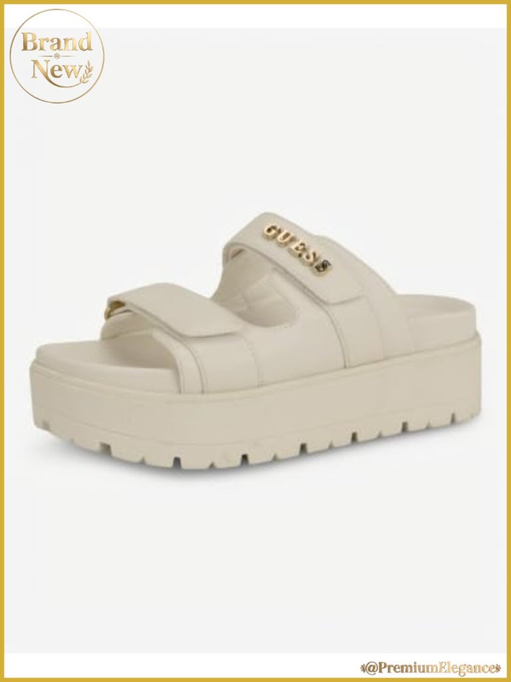 Women's Platform Slide Sandals Adjustable Hook-and-Loop Straps
